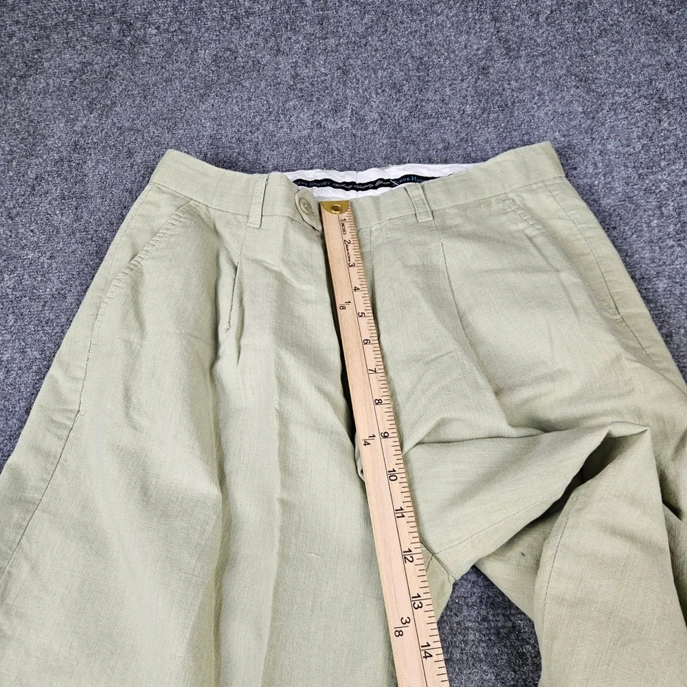 Steve Harvey Celebrity Edition Sage Green Linen Cotton Pleated Trousers 32x30